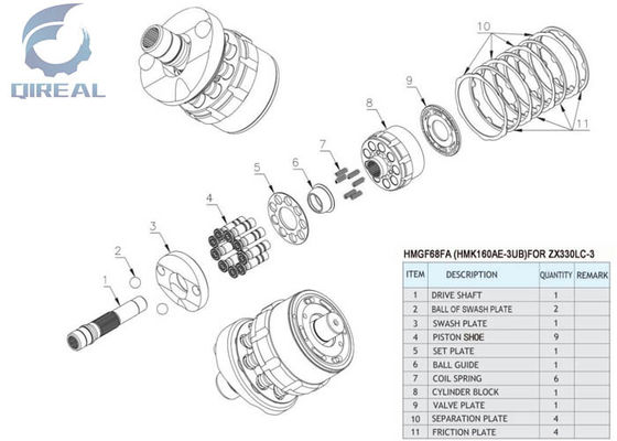 Construction Machinery Parts HMGF68FA Pump Spare Parts Disk Spring For ZX330LC-3
