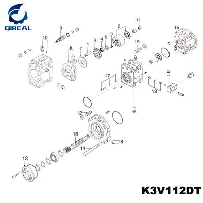 Excavator Spare Parts K3V112DT K3V112BDT Hydraulic Main Pump Parts