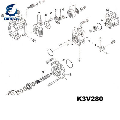 Excavator spare parts  k3v280 hydraulic piston pump parts