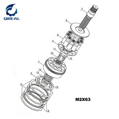 M2x Swing Motor Parts M2x63 M2x96 M2x120 M2x146 M2x150 Hydraulic Swing Motor Repair Kits