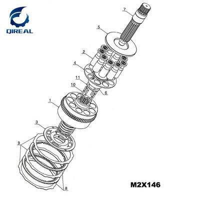 M2x146 Hydraulic Swing Motor Parts For Ex200-2 Excavator