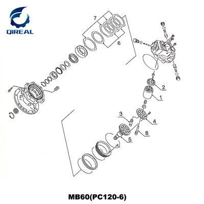 Mb85 Mb80 Mb60 Excavator Swing Motor Parts For PC120-6 Excavator