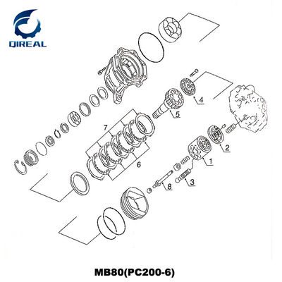 MB80 hydraulic swing motor parts for PC200-6 excavator