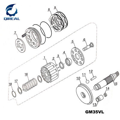 Excavator Travel Motor Repair Kit Gm35vl Final Drive Parts