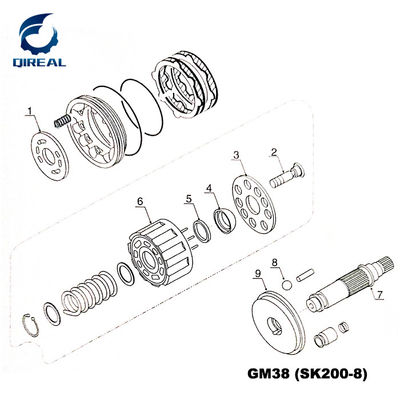 GM38 Hydraulic Travel motor parts for SK200-8 HD1023 Excavator machinery