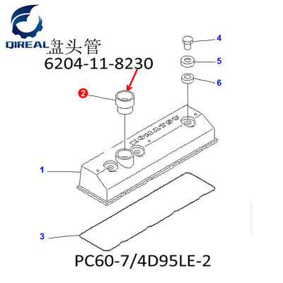 4D95 engine 6204-11-8230 hose for PC60-7 excavator