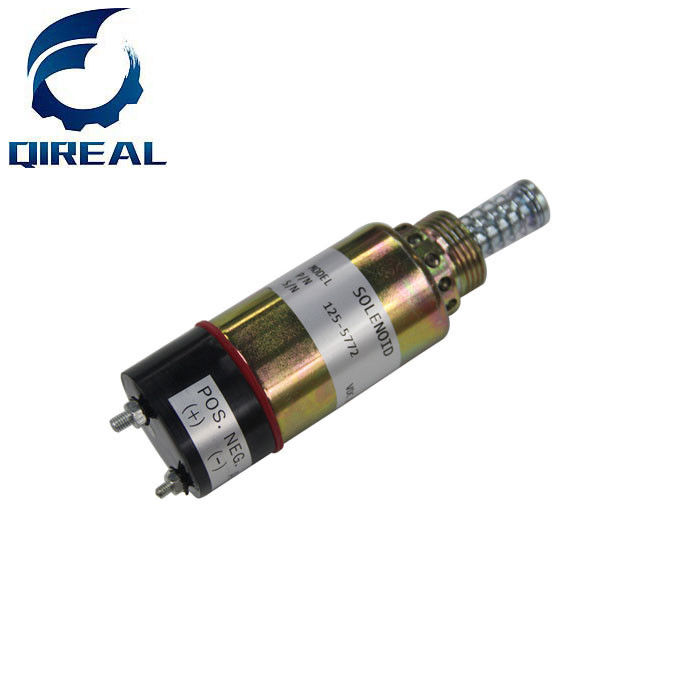1255772 Excavator Electrical Parts For  E332 Engine 3114 3116 3126 Fuel Stop Solenoid Shutdown Valve 24V 125-5772