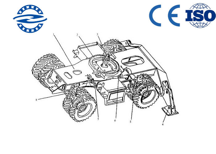 Single Row Four Point Contact Ball Slewing Bearing External Gear For Axial Load CRB3010