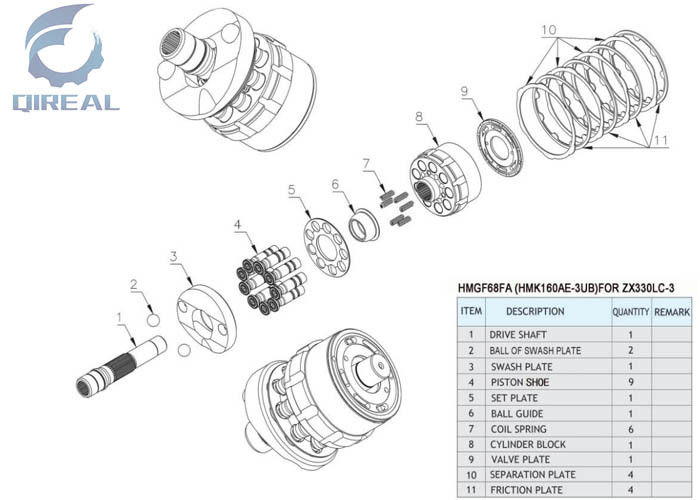 Construction Machinery Parts HMGF68FA Pump Spare Parts Disk Spring For ZX330LC-3