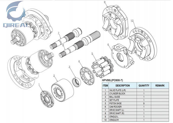HPV112 Hydraulic Pump Replacement Repair Parts For Excavator PC210-7K A2F107