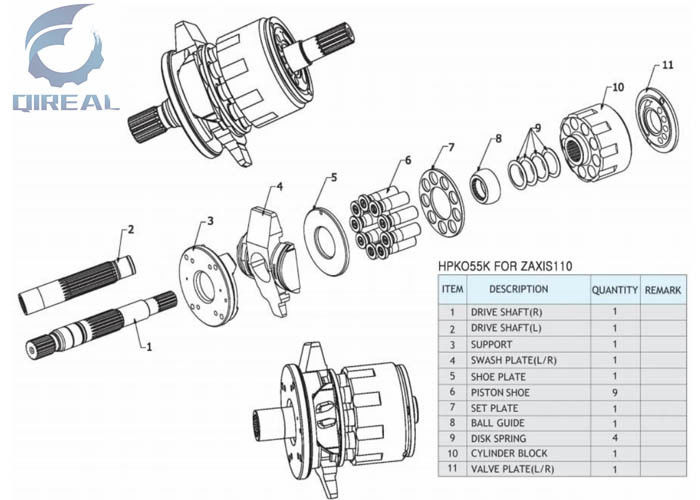 HPKO55K HPK055K Hydraulic Pump Parts For ZX110 ZX130 ZX120 Excavator