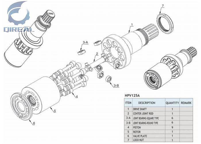 Construction Machinery Parts HPV95 Pump Repair Parts For Excavator PC200 220-6/7 PC300-7/8 PC400-6/7