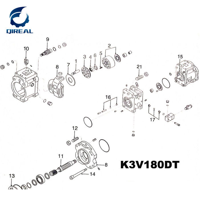 k3v180dt hydraulic pump spare parts