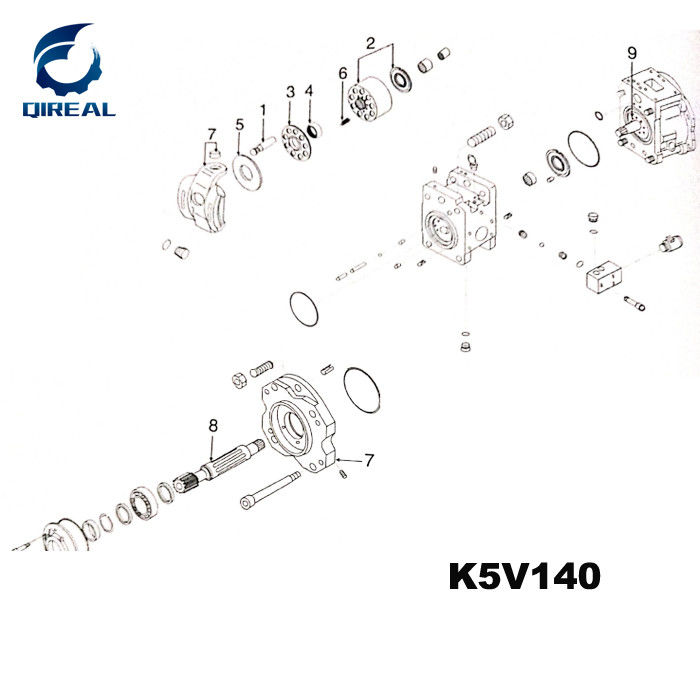 Excavator spare parts K5V140 Hydraulic Main Pump Parts