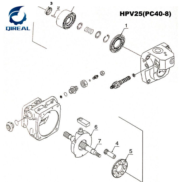 HPV25 MAIN PUMP REPAIR KIT FOR CRAWLER EXCAVATOR PC40-8