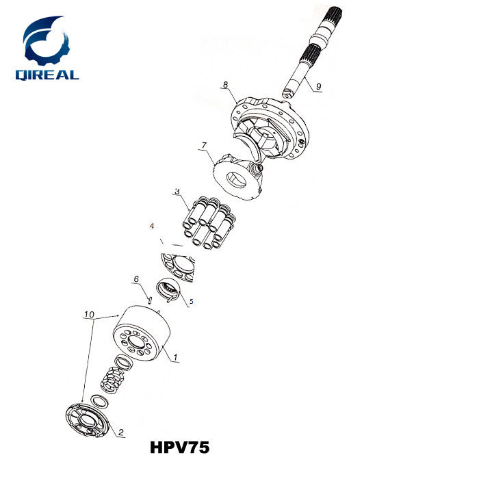 Excavator Spare Parts HPV75 Hydraulic Main Pump Repair Kit
