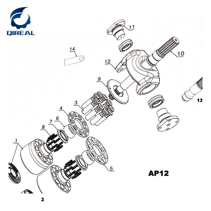 AP12 Hydraulic pump spare parts for E200B 320B Excavator