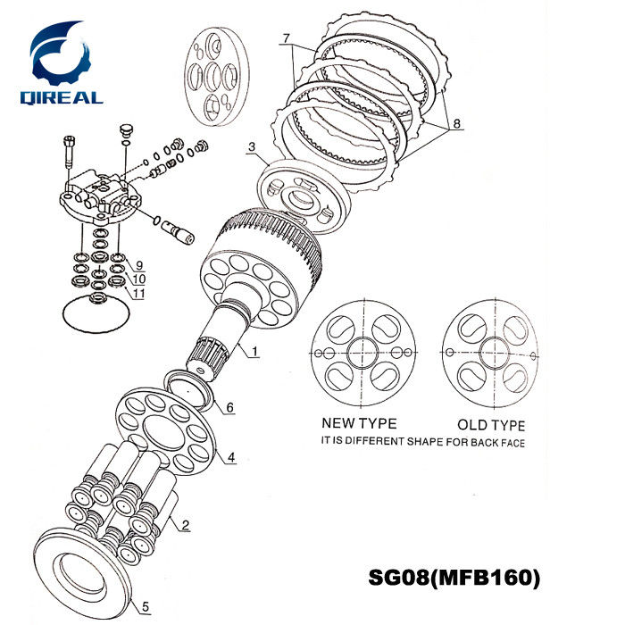 Hydraulic Swing Motor Parts SG02 SG04 SG08 SG12 SG20 SG025 For Excavator