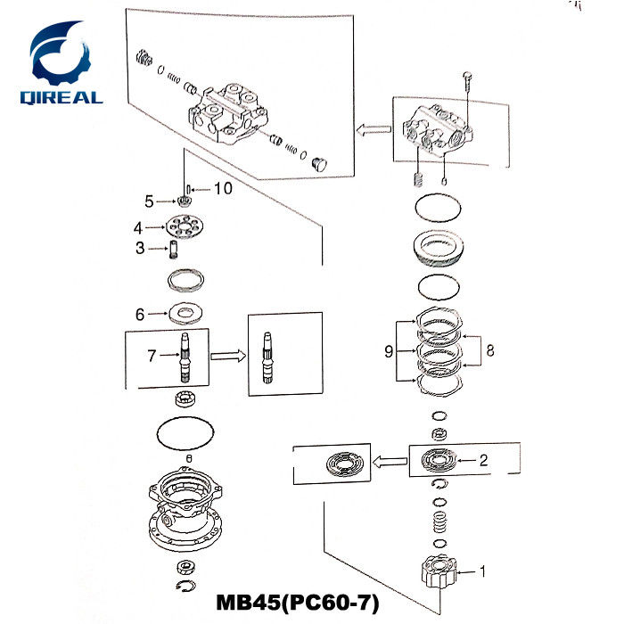 MB38 Hydraulic Swing Motor Spare Parts Repair Kit For PC45R-8 Excavator