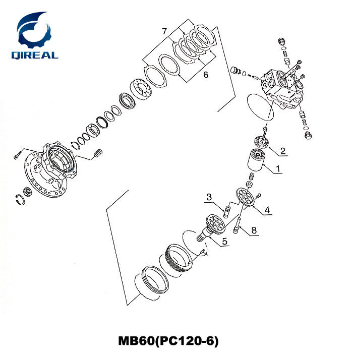 MB38 Hydraulic Swing Motor Spare Parts Repair Kit For PC45R-8 Excavator