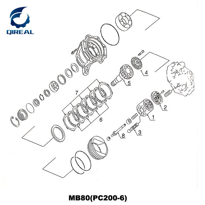 Mb85 Mb80 Mb60 Excavator Swing Motor Parts For PC120-6 Excavator