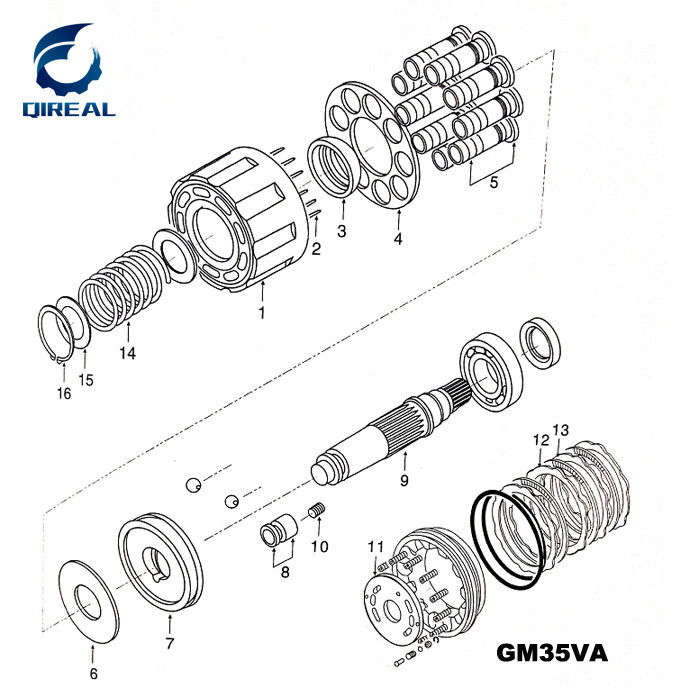 PCL-200-18B Hydraulic Swing Motor Spare Parts Repair Kit for Yuchai YC55 Excavator