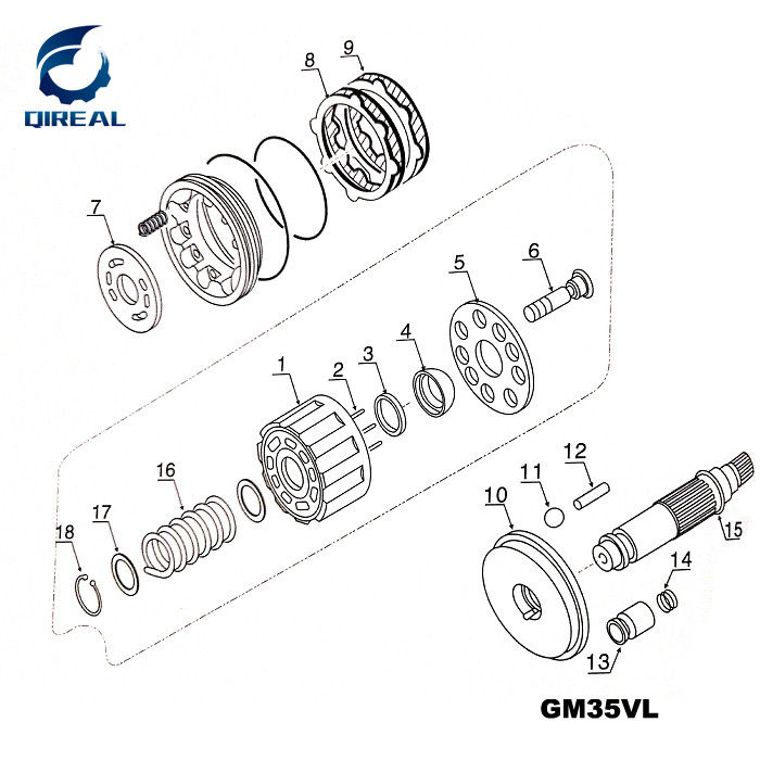 Excavator Travel Motor Repair Kit Gm35vl Final Drive Parts