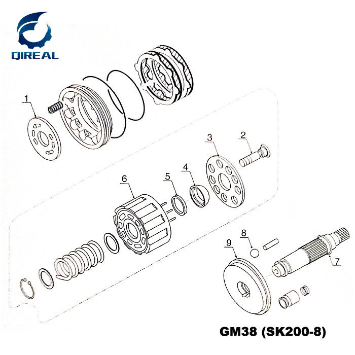 GM38 Hydraulic Travel motor parts for SK200-8 HD1023 Excavator machinery