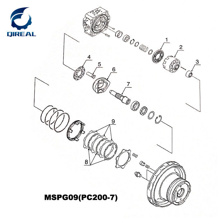 MSPG09 Travel Motor Spare Parts for PC200-7 Excavator