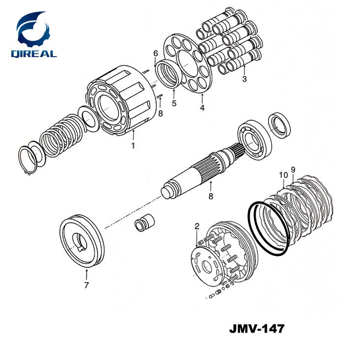 Excavator Hydraulic Parts JMV147 Travel Motor Spare Parts For R225-9/7