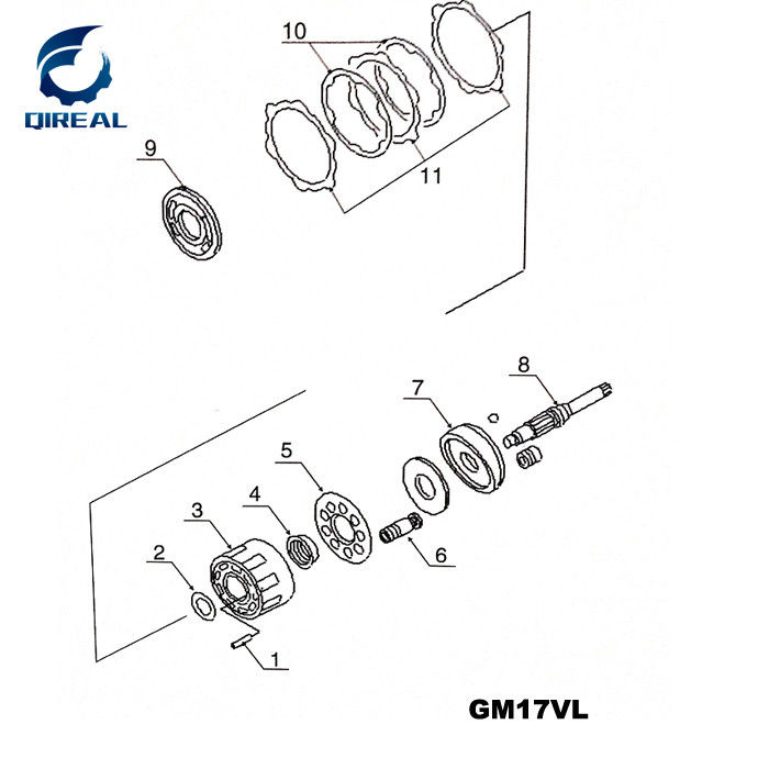 Travel Motor Repair Parts Kit for Bob 337 Mini Excavator