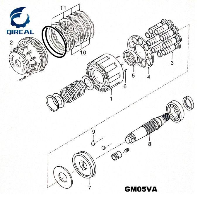 Travel Motor Spare Part GM05VA Final Drive Hydraulic Repair Kits