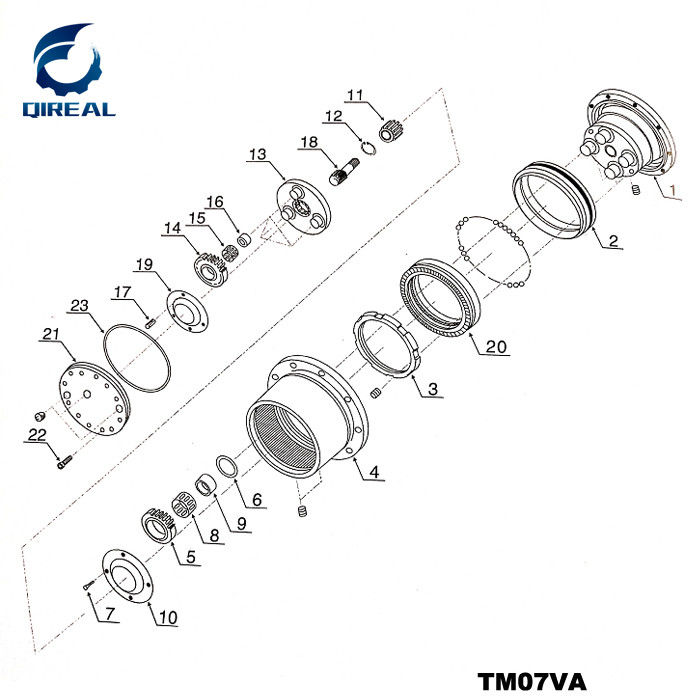 TM07VA TM18VC Travel Motor Parts TM40VC TM50 TM60 Excavator Final Drive